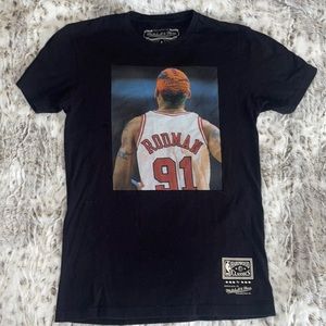 Mitchell & Ness Black Dennis Rodman Rare Tshirt Size Small